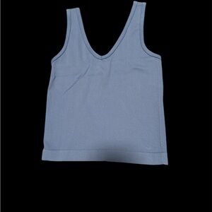 Old Navy Light Blue V-Neck Ribbed Tank Top